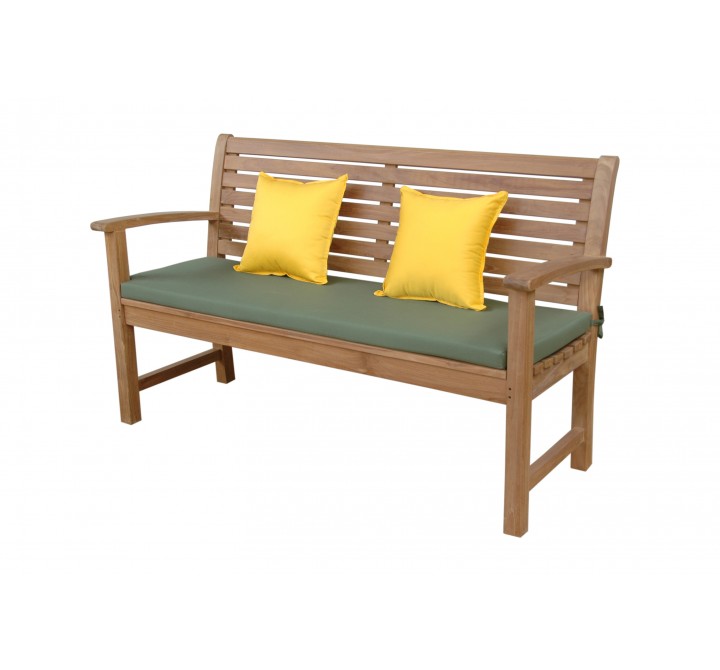 Anderson Teak Victoria 3-Seater Bench - Angled with Cushions
