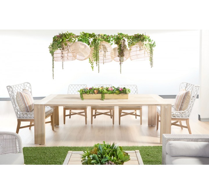Essentials For Living Big Sur Outdoor Dining Table - Gray Teak - Lifestyle