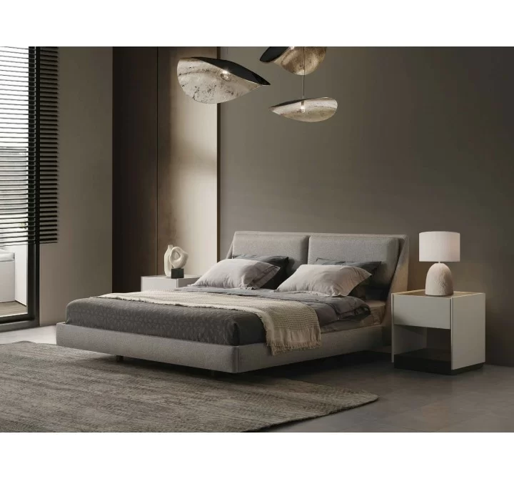 iving Raphael King Bed in Light Gray- Lifestyle 1