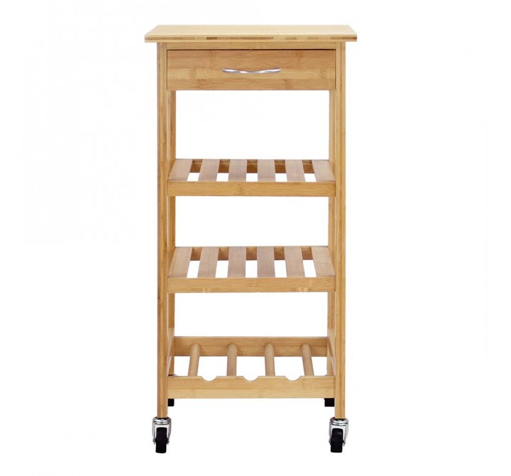 Oceanstar Bamboo Kitchen Trolley - Front