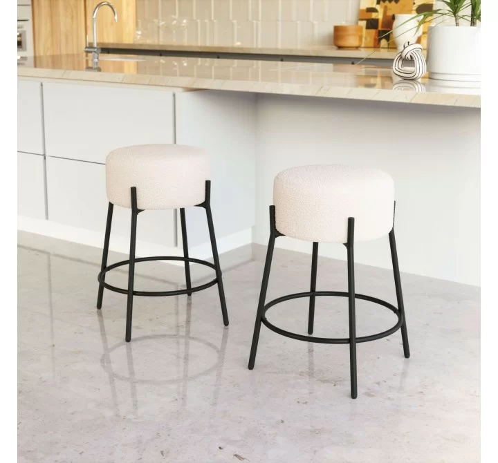 Blanche Counter Stool in Ivory - Lifestyle