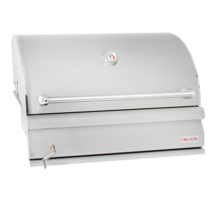Blaze Grills 32-Inch Charcoal Grill - Angled and Closed