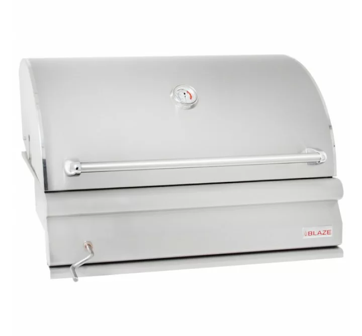Blaze Grills 32-Inch Charcoal Grill - Angled and Closed