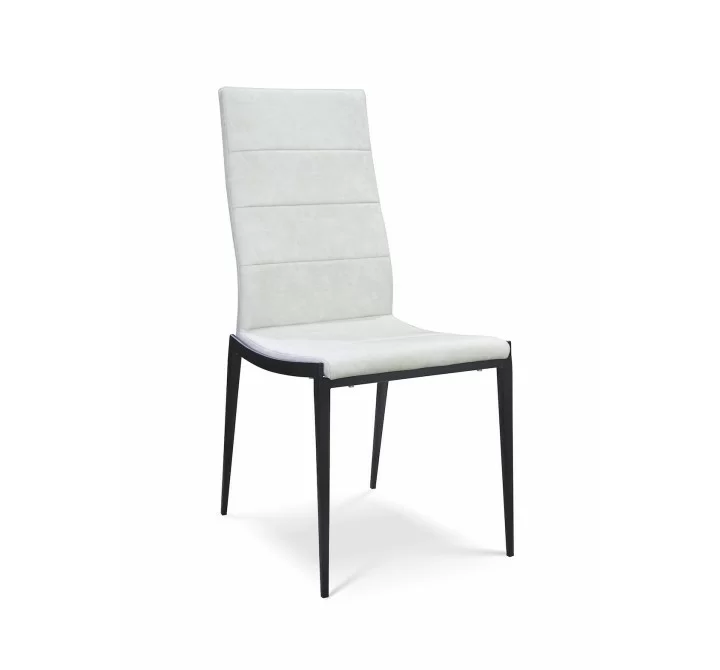 B-Modern Soiree Dining Chair- White Black Steel Perspective