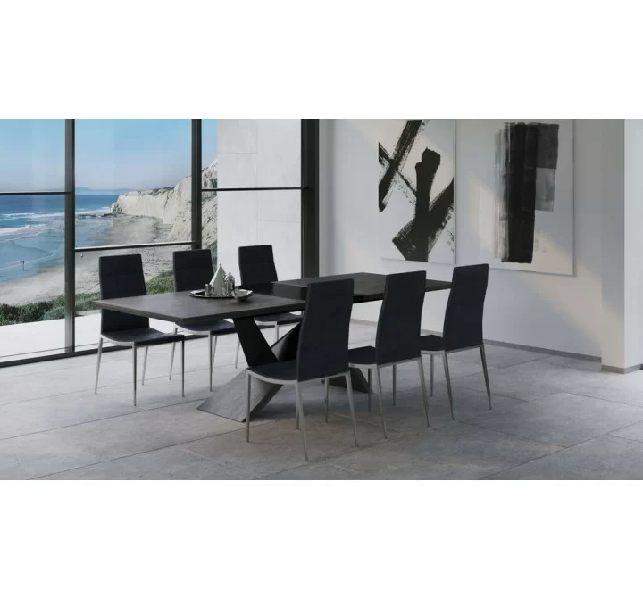 Artiste Extension Dining Table - Lifestyle - Grey Oak / Black