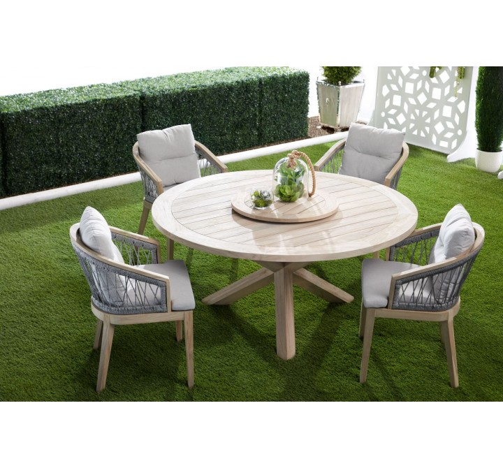 Essentials For Living Boca Outdoor 63" Round Dining Table - Lifestyle