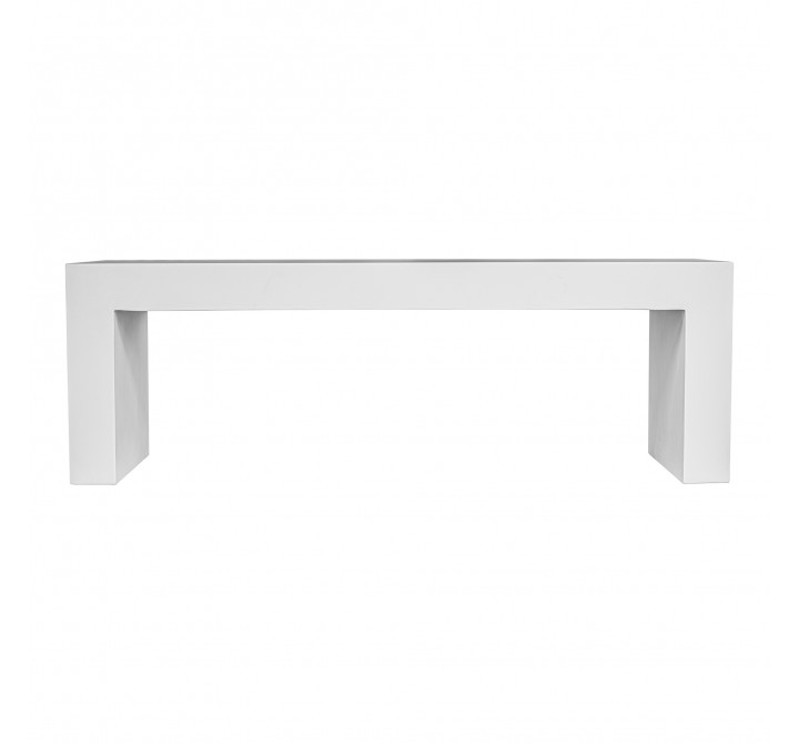Moe's Home Collection Lazarus Outdoor Bench White - Front Angle