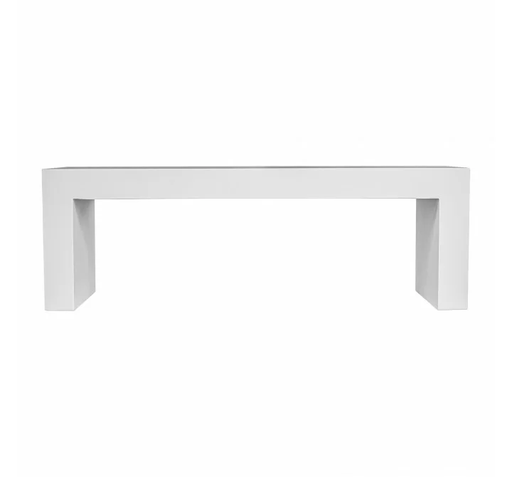 Moe's Home Collection Lazarus Outdoor Bench White - Front Angle
