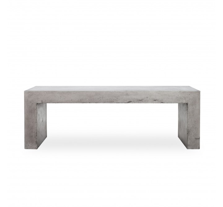 Moe's Home Collection Lazarus Outdoor Bench - Grey - Front Angle