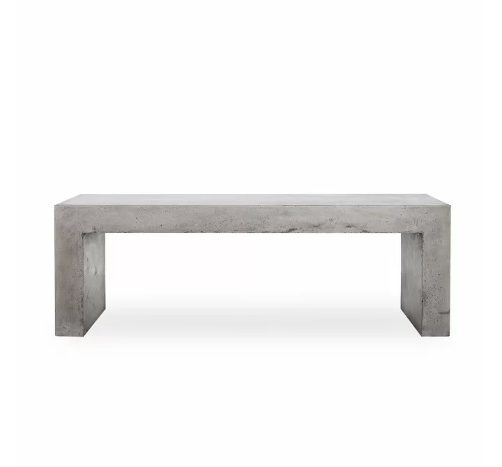 Moe's Home Collection Lazarus Outdoor Bench - Grey - Front Angle