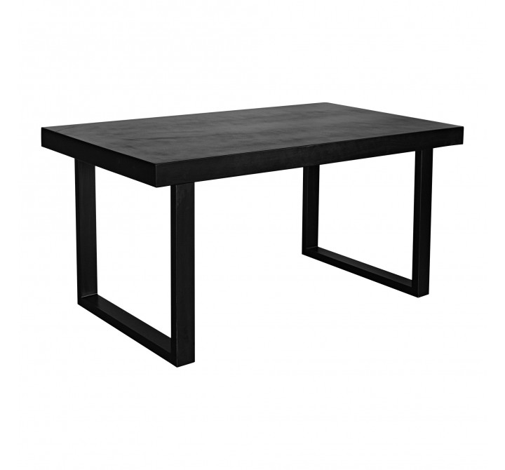 Moe's Home Collection Jedrik Outdoor Dining Table Small in Black - Front Side Angle