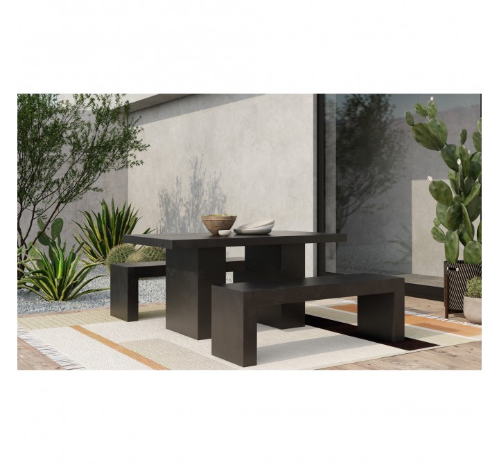 Moe's Home Collection Aurelius 2 Outdoor Dining Table in Black  - Lifestyle