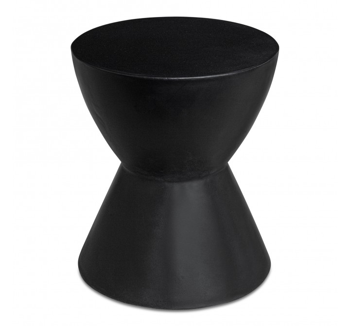 Moe's Home Collection Hourglass Outdoor Stool in Black - Front Top Angle