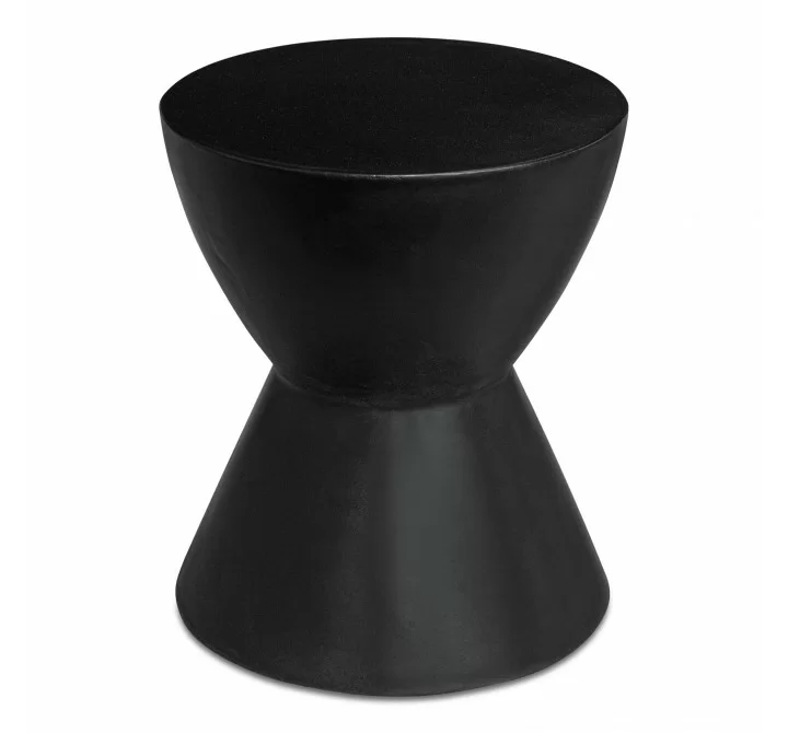 Moe's Home Collection Hourglass Outdoor Stool in Black - Front Top Angle