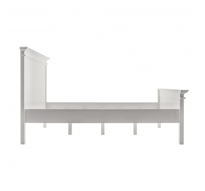 Nova Solo Halifax Queen Size Bed - White - Front Angle