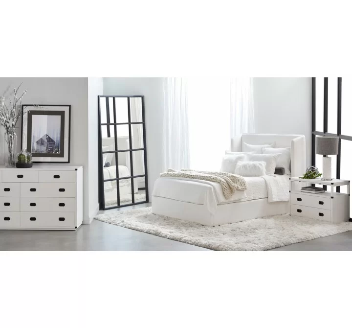 Bradley Nightstand in White Black - Lifestyle
