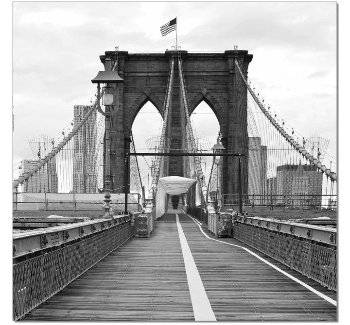 J&M Furniture Acrylic Wall Art Brooklyn Bridge Flag 