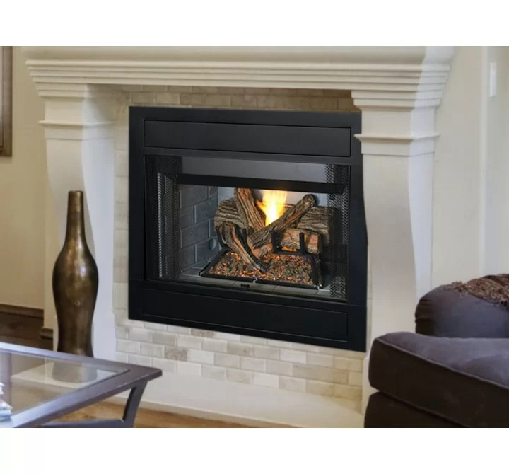 Superior Fireplaces 36" Natural/Propane With Electronic Ignition And White Stacked Refractory Panels