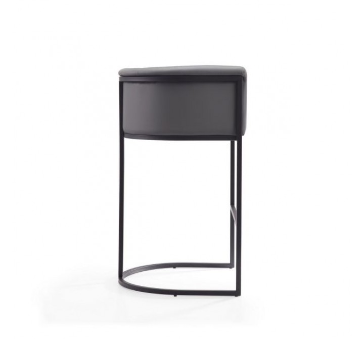 Manhattan Comfort Cosmopolitan 37.8 in. Grey and Black Metal Barstool Side