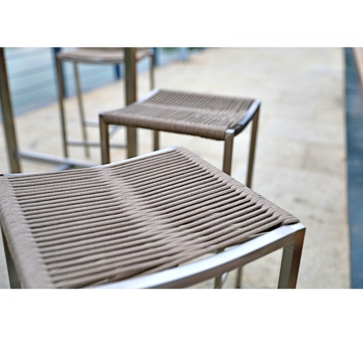Whiteline Modern Living Stone Backless Outdoor Barstool - Set of 4