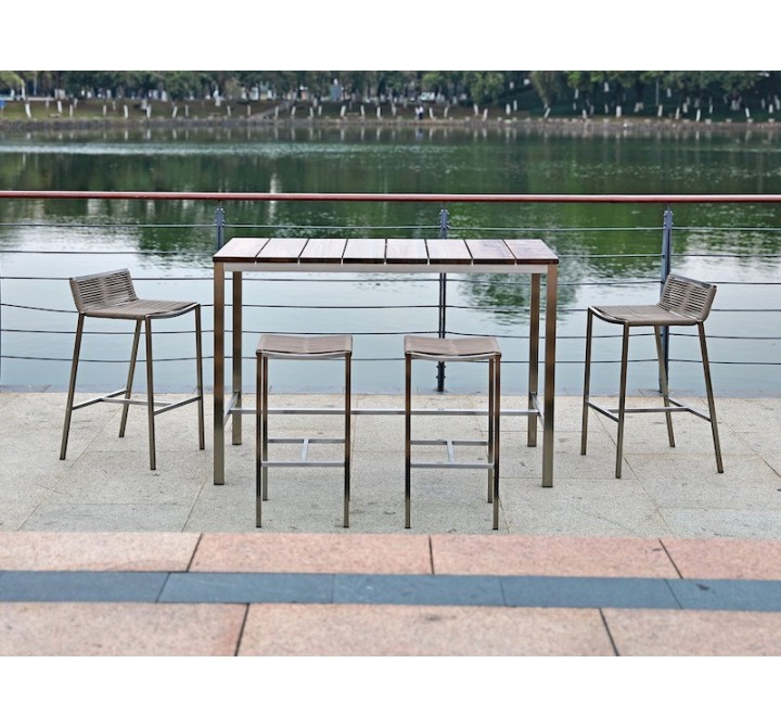 Whiteline Modern Living Stone Outdoor Bar Table