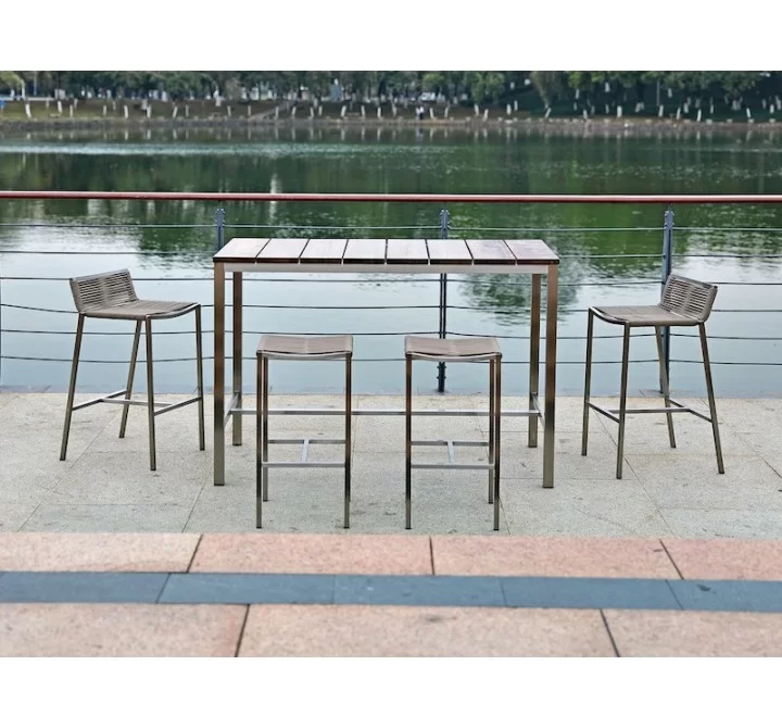 Whiteline Modern Living Stone Outdoor Bar Table