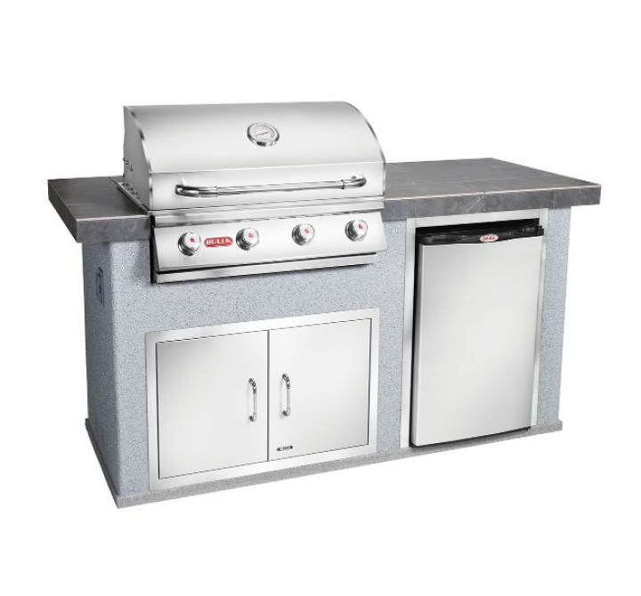 Bull BBQ Power Q Outdoor Island Kitchen & Grill - Angled View 