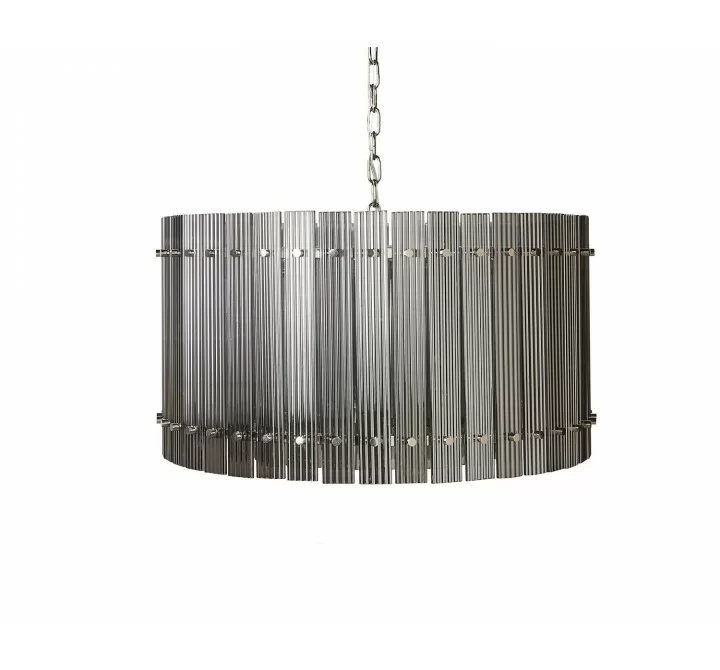 Sunpan Kore Chandelier Small - Nickel / Smoke Grey - Front Angle