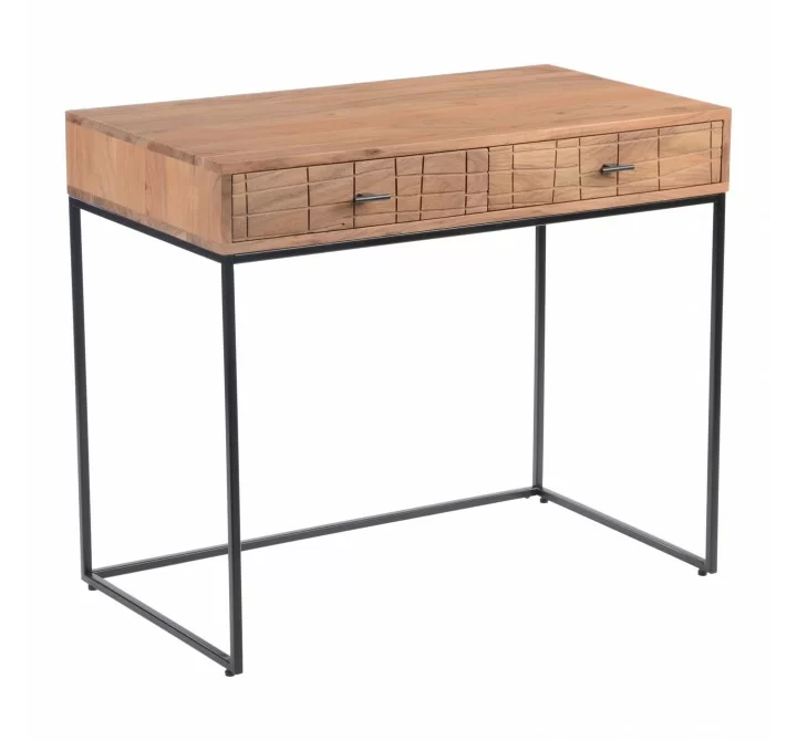 Moe's Home Collection Atelier Desk, Natural - Front Side Angle