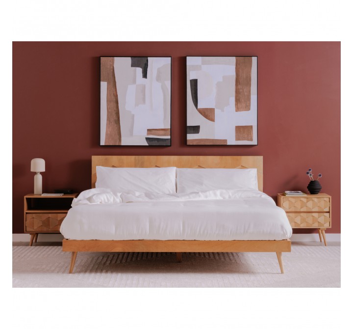 Moe's Home Collection O2 Queen / King Bed - Light Golden - Lifestyle