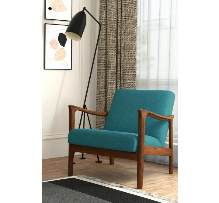 Alpine Furniture Zephyr Lounge Chair in Turquoise - Lifestyle