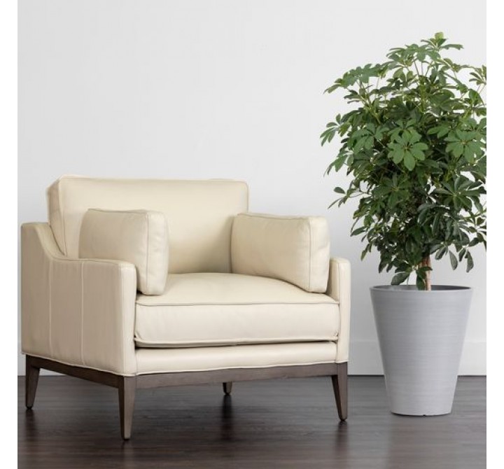 Sunpan Mackenzie Armchair - Astoria Cream Leather - Lifestyle
