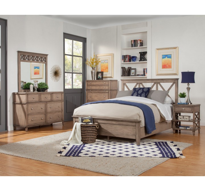 Alpine Furniture Potter Full Size Bed Headboard in French Truffle - Lifestyle
