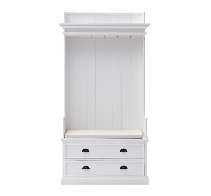 Nova Solo Halifax White Mahogany Wardrobe, 2 Drawers - Front Angle