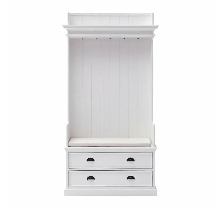 Nova Solo Halifax White Mahogany Wardrobe, 2 Drawers - Front Angle