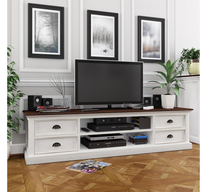 Halifax Accent TV Unit With 4 Drawers And 2 Open Shelves - Lifestyle