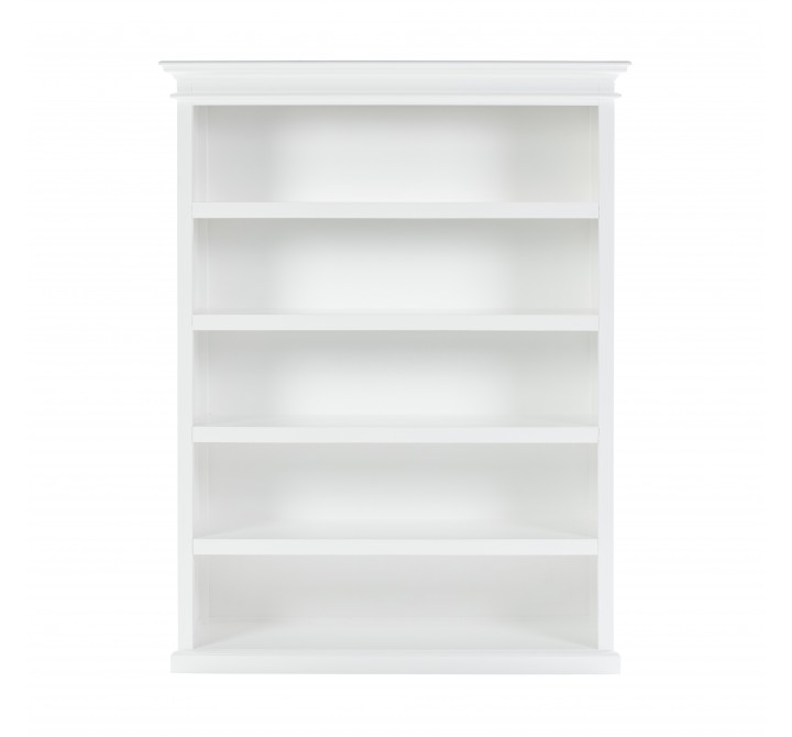 Nova Solo Halifax Bookcase with 5 Shelves - White - Front Angle
