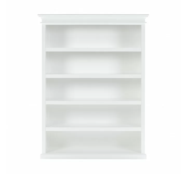Nova Solo Halifax Bookcase with 5 Shelves - White - Front Angle