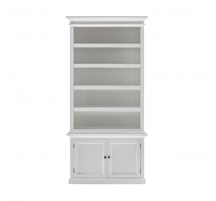 Nova Solo Halifax Single-Bay Hutch Cabinet - White - Front Angle