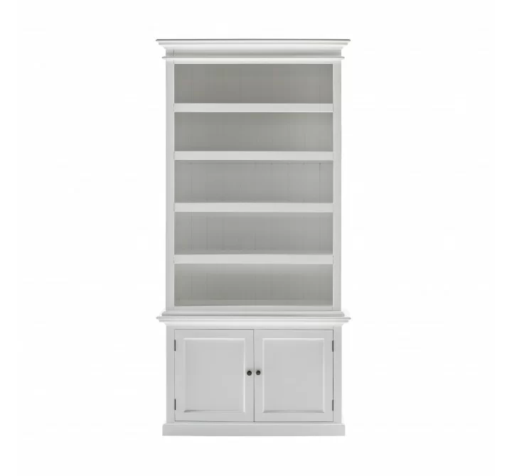 Nova Solo Halifax Single-Bay Hutch Cabinet - White - Front Angle