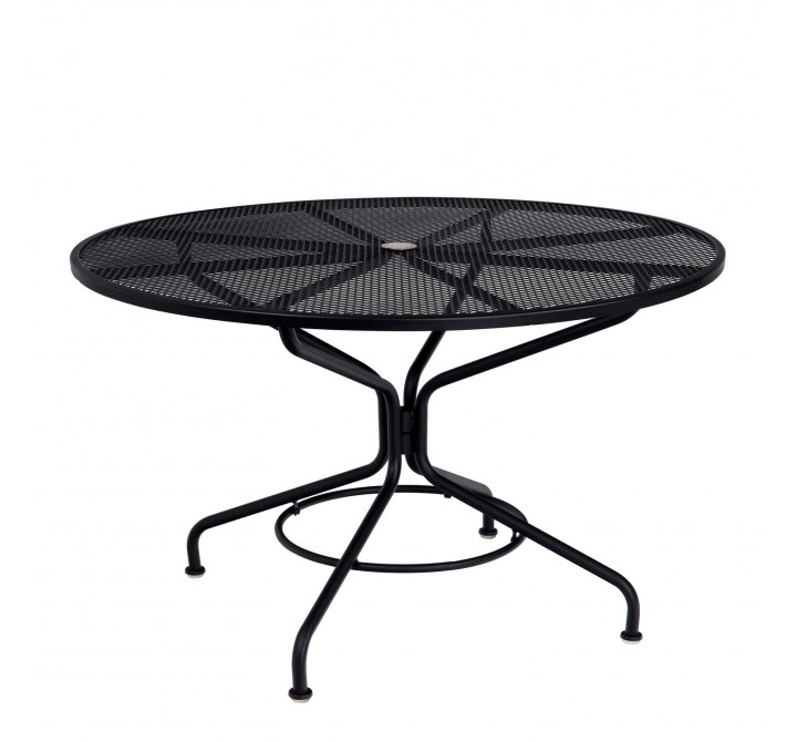 Woodard Café Series Textured Black Contract+ 48" Round Mesh Top Umbrella Table