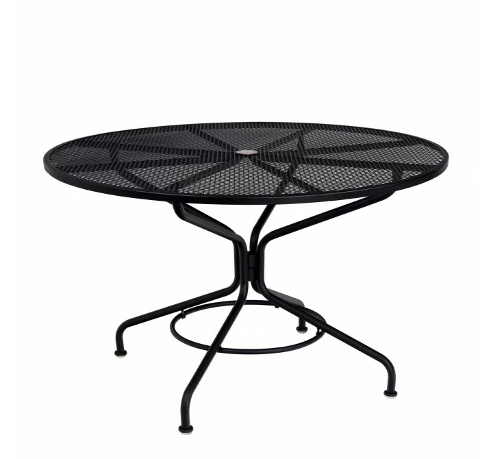 Woodard Café Series Textured Black Contract+ 48" Round Mesh Top Umbrella Table