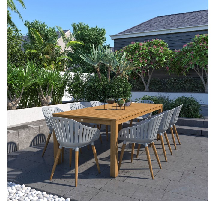 International Home Miami Amazonia 9-Piece Rectangular Patio Dining Set - Lifestyle