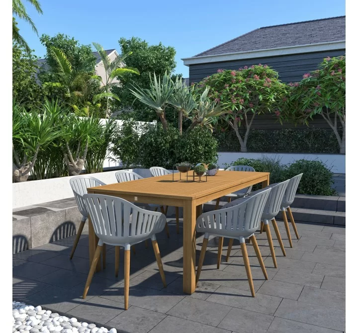 International Home Miami Amazonia 9-Piece Rectangular Patio Dining Set - Lifestyle