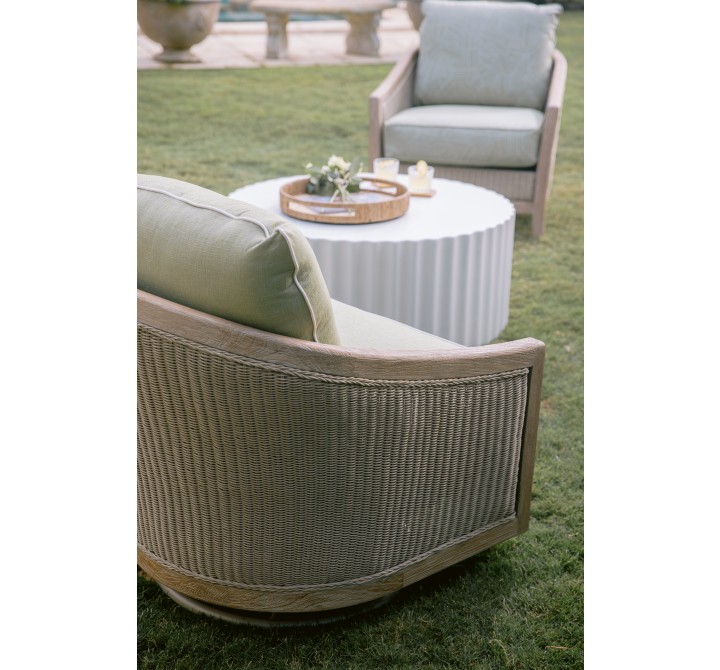 Sunset West Cambria Club Chair in Canvas Canvas w/ Self Welt