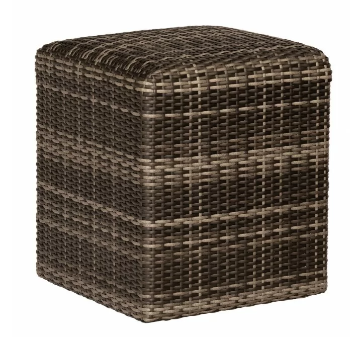 Woodard Et Cetera Woven Reticulated Cube in Calico - Angled