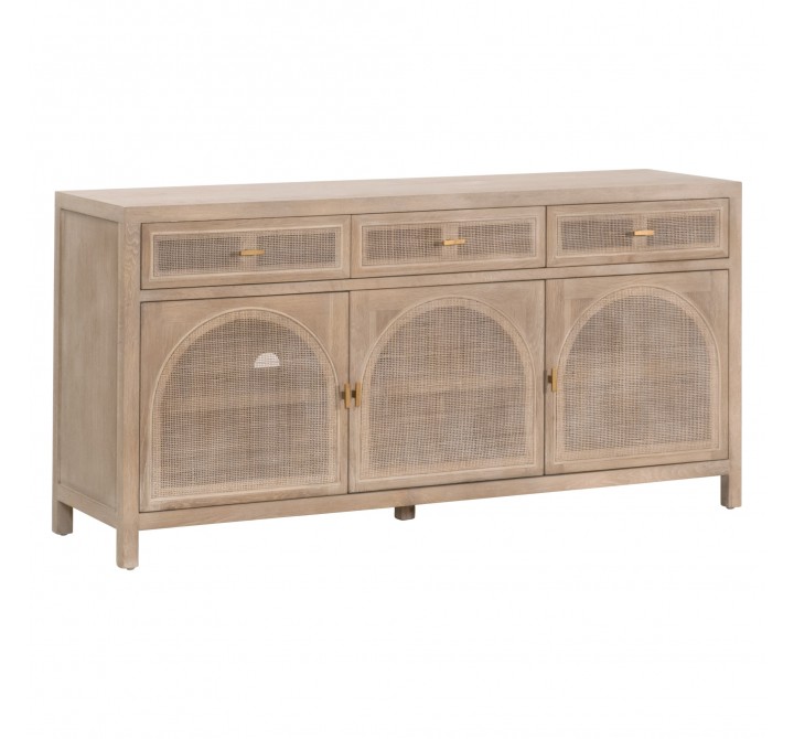 Essentials For Living Cane Media Sideboard - Front Side Angle