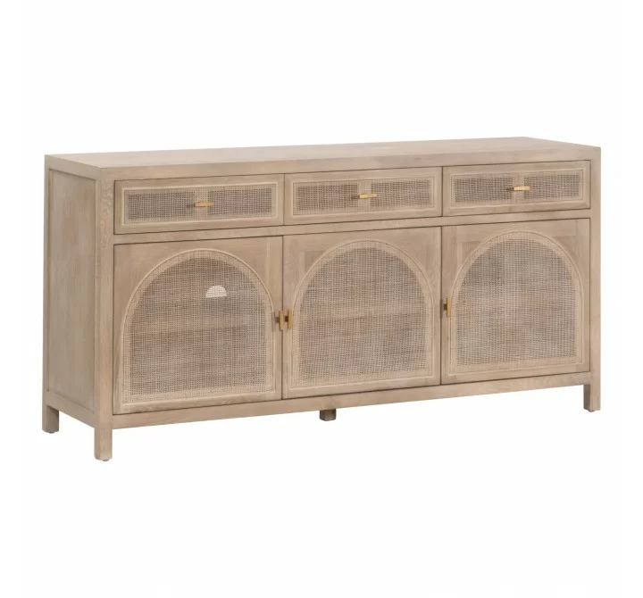 Essentials For Living Cane Media Sideboard - Front Side Angle