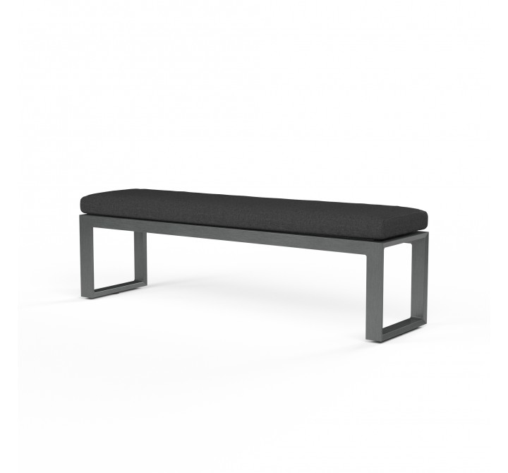 Redondo Dining Bench in Spectrum Carbon, No Welt - Front Side Angle