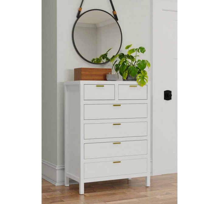 Carmel 6 Drawer Chest in White - Lifestyle